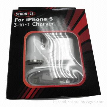 3-in-1 USB charger set for iPhone, iPad and other digital product